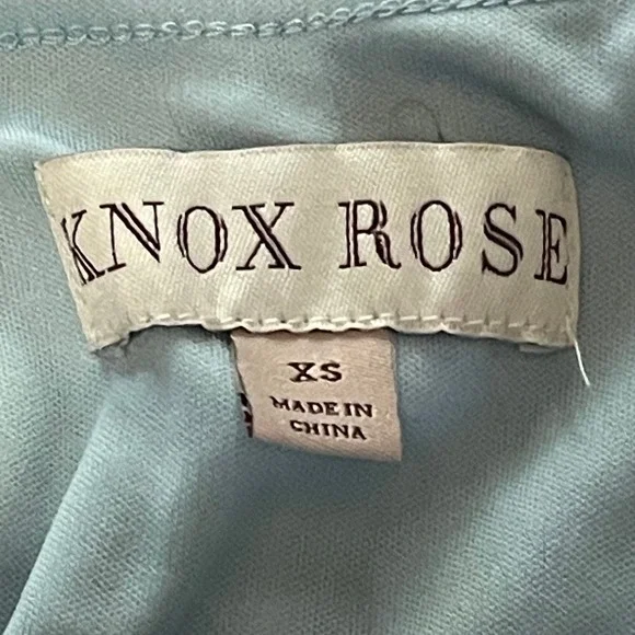 Knox Rose Blue Gray Striped Ruched Tunic Top XS - Picture 5 of 9